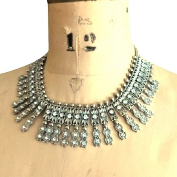 2/$30 sparkly vintage bib rhinestone necklace - Picture 2 of 11